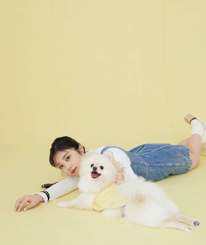 与田祐希(乃木坂46)が愛犬と初めてのファッションシュート