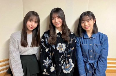 日向坂46の渡辺莉奈、小坂菜緒、正源司陽子(写真左から)